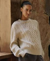 Pact - Luxe Knit Cable Crew Sweater