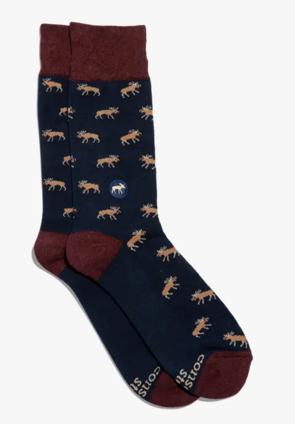 Conscious Step - Socks that Protect Moose - National Park Collection