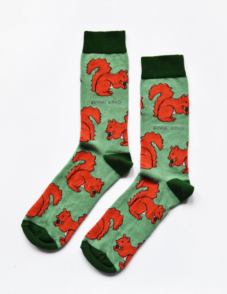 Bare kind red squirrel bamboo socks