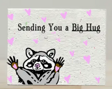 Load image into Gallery viewer, &quot;Sending You a Big Hug&quot; Raccoon - Plantable Greeting Card
