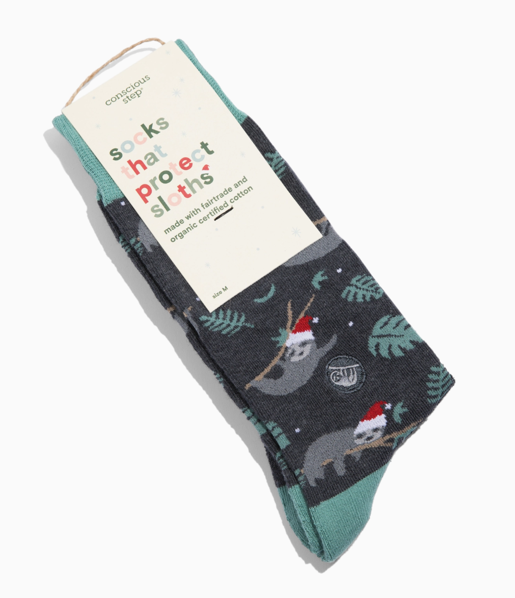 Conscious Step - Socks that Save Sloths - Holiday