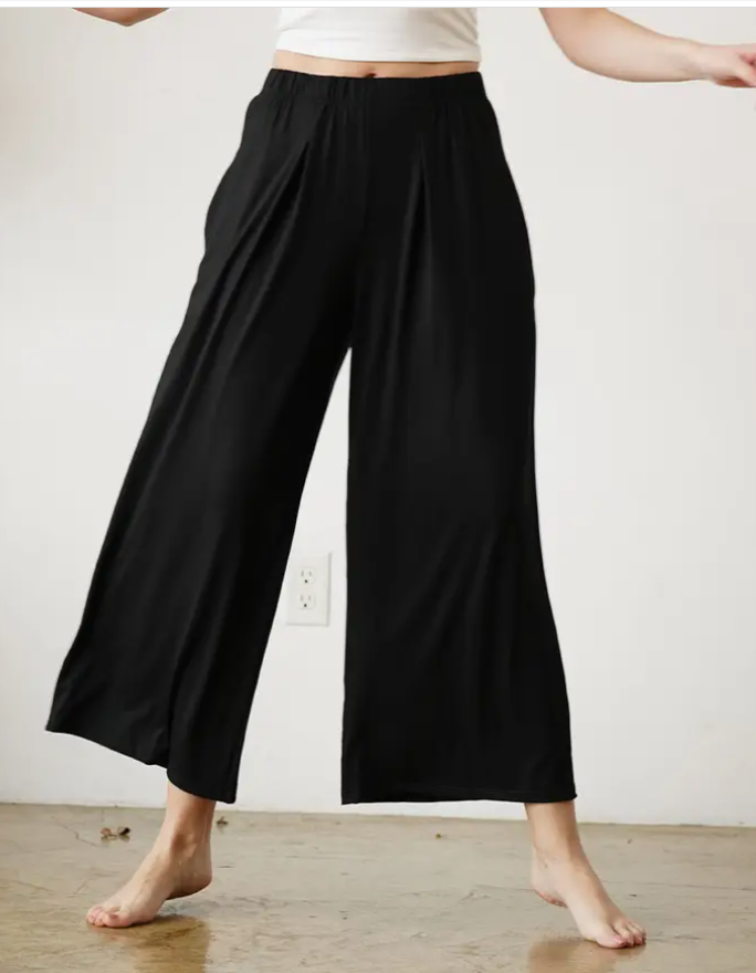 Bamboo Wide Leg Ankle Pant