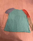 {{ClientCode}} TURQUOISE MULTI BIBI LONG SLEEVE SHIRT, M