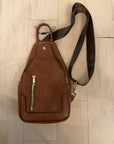 BROWN ALBA SLING BAG