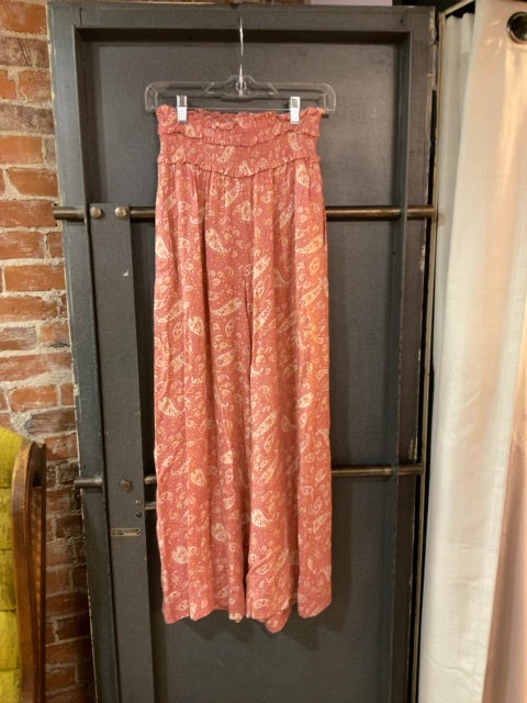 PINK PAISLEY PATRONS OF PEACE PANTS S