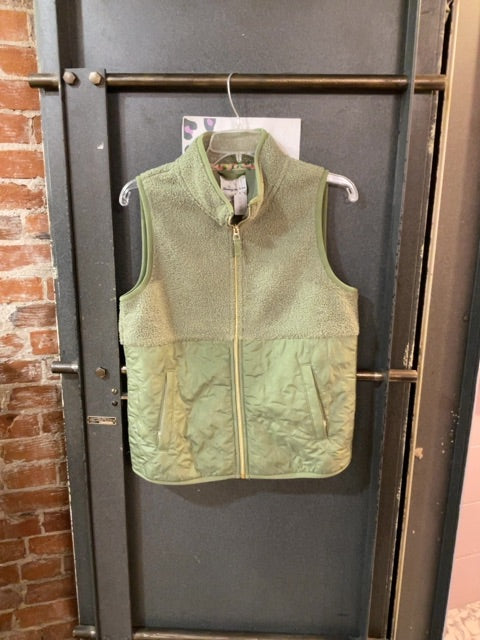 GREEN TOMMY BAHAMA QUILTED VEST XS