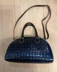 {{ClientCode}} Blue Arcadia PATENT LEATHER DOME PURSE