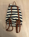 {{ClientCode}} BLU/WHT STRIPE G H BASS BACKPACK PURSE