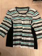 Load image into Gallery viewer, {{ClientCode}} Teal stripe MING WANG JACKET, 2X
