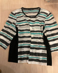 {{ClientCode}} Teal stripe MING WANG JACKET, 2X