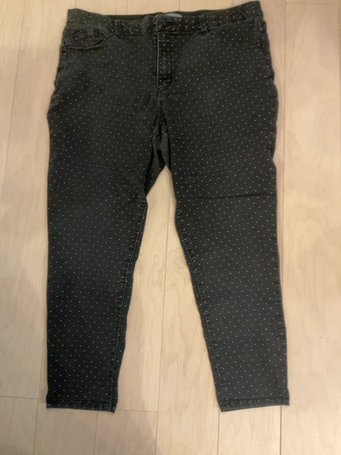 BLK/WHT POLKA DOT WIT &amp; Wisdom DRESS PANTS 16