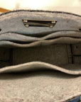 {{ClientCode}} GREY Lefrac WOOL SHOULDER PURSE