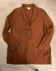 {{ClientCode}} TERRA COTTA J JILL LINEN JACKET, L