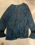 {{ClientCode}} TEAL/BLACK CABI LONG SLEEVE SHIRT, XL