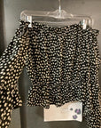 Black with Poka Dots EXPRESS LONG SLEEVE SHIRT S