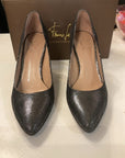 {{ClientCode}} METALLIC SILVER FRANCO SARTO PUMPS, 8.5