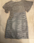 {{ClientCode}} TAUPE Adrianna Papell TIERED DRESS, 12