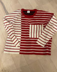 RED STRIPE CABI SWEATER L