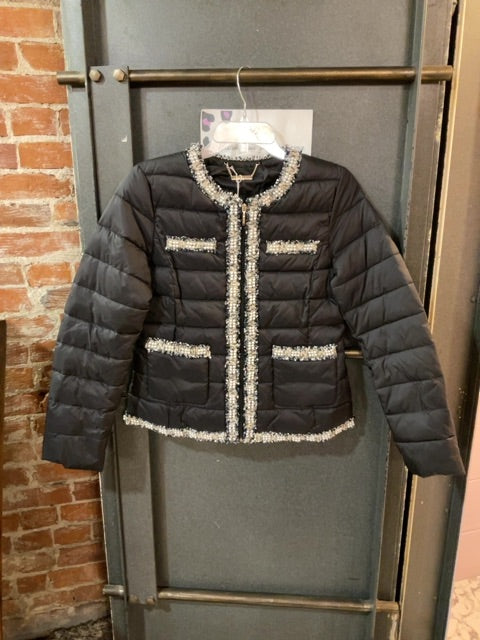 BLACK WHITE HOUSE BLACK MARKET QUILTED PUFFER JACKET S