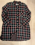 {{ClientCode}} NVY/RED PLAID J. JILL BUTTON DOWN LONG SLEEVE TUNIC, Xl