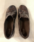 {{ClientCode}} BROWN CLARKS FAUX CROC LOAFER, 10