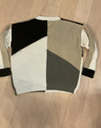 {{ClientCode}} Wht/tan/blk BIBI COLORBLOCK SWEATER, L