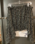 Black with Poka Dots EXPRESS LONG SLEEVE SHIRT S