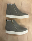 {{ClientCode}} GREY SODA WEDGE SNEAKERS, 9