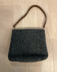 {{ClientCode}} GREY Lefrac WOOL SHOULDER PURSE