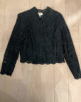 {{ClientCode}} BLACK TALBOTS LACE BLAZER, 12