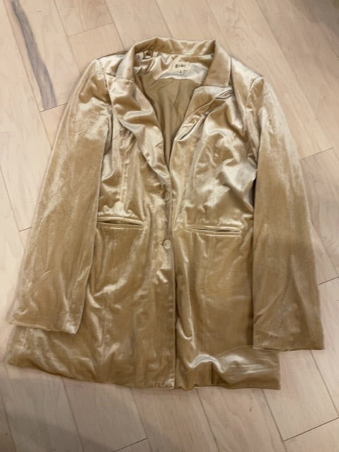 CHAMPAGNE BIBI VELVET BLAZER XL