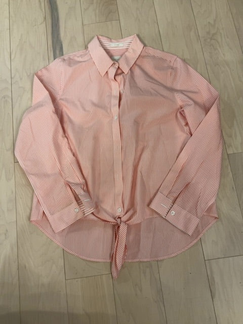 Orange stripe CHICOS L/S TIE FRONT BUTTON UP .5