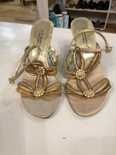 Load image into Gallery viewer, {{ClientCode}} GOLD A MARINELLI STRAPPY HEELS, 7.5
