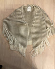 {{ClientCode}} GOLD SPARKLY ANTHROPOLOGIE FRINGE CARDIGAN, OS