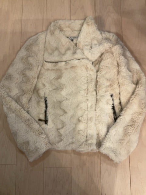 {{ClientCode}} CREAM MONTANA CO Faux fur coat, S