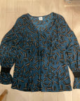 {{ClientCode}} TEAL/BLACK CABI LONG SLEEVE SHIRT, XL