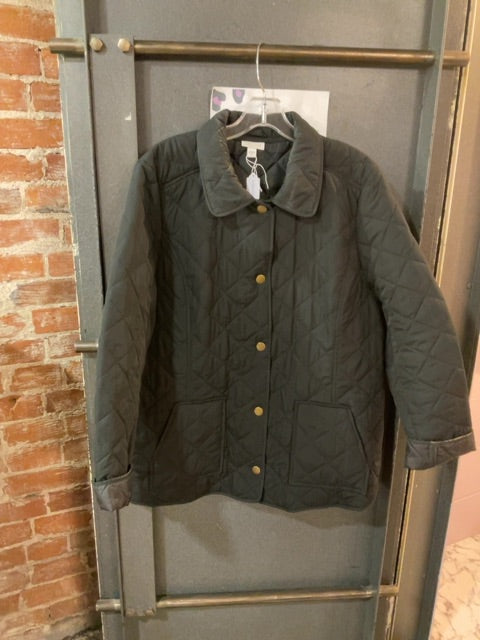 BLACK J JILL QUILTED SNAP FRONT JACKET XL
