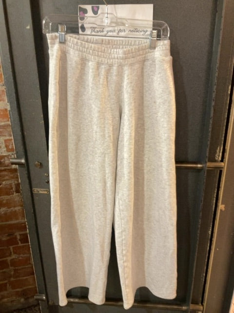 GREY HOLLISTER FLEECE WIDE LEG SWEATPANTS XS
