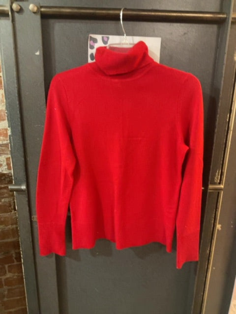 RED VICTOR 100% CASHMERE TURTLENECK SWEATER M