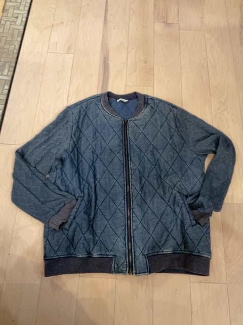 BLUE ODDI QUILTED BOMBER JACKET 3XL