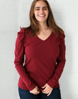 Cynthia Long Sleeve Top in Scarlet Red