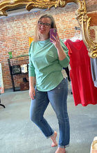 Load image into Gallery viewer, Mabel 3/4 Length Shirt in Melon Green
