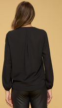 Load image into Gallery viewer, Solid Long Sleeve Surplice Top
