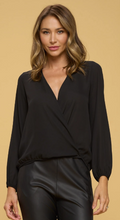 Load image into Gallery viewer, Solid Long Sleeve Surplice Top
