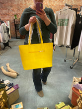 Load image into Gallery viewer, Izzy Straw Tote - Scarlet and Yellow

