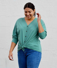 Load image into Gallery viewer, Mabel 3/4 Length Shirt in Melon Green
