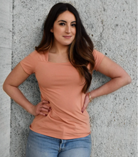 Load image into Gallery viewer, Mila Square Neck Tee in Cafe Creme
