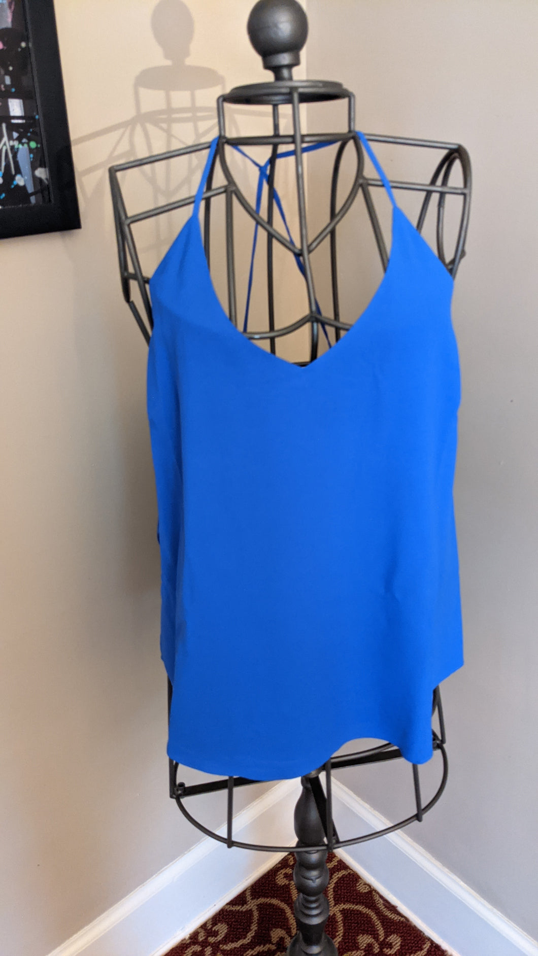Capri Blue Cross Back Tank Top