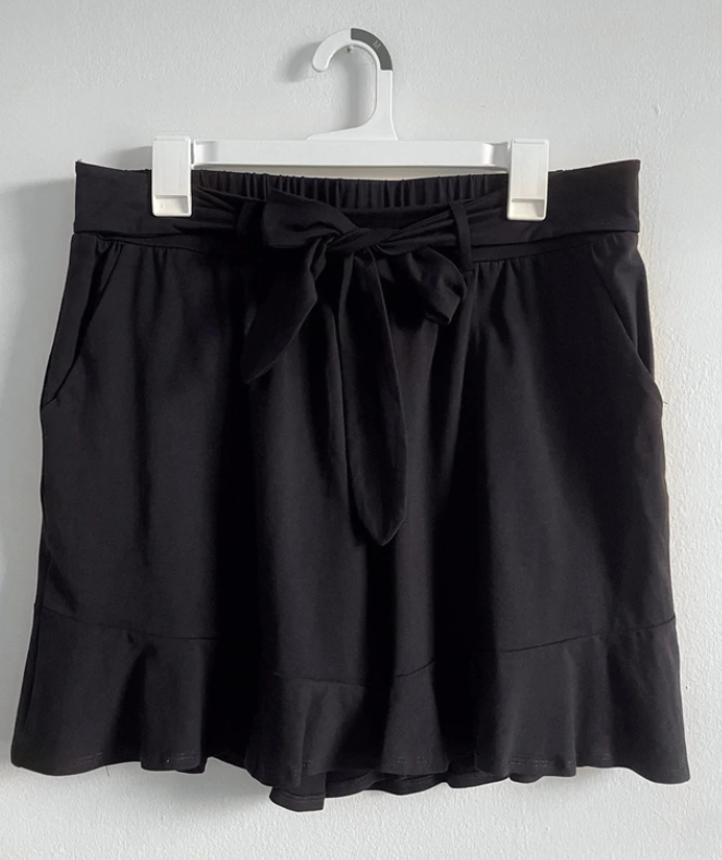 Phoebe Paper Bag Shorts in Black
